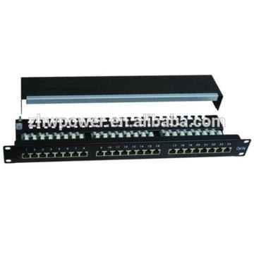 24 ports / voies CAT5E Panneau de raccordement blindé -1U réseau rack ethernet rj45 rack 19 &quot;